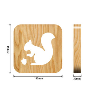 Wooden Dog Paw Cat Animal Night Light Year Gift