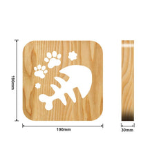 Load image into Gallery viewer, Wooden Dog Paw Cat Animal Night Light Year Gift