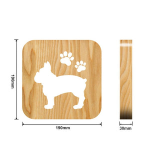 Wooden Dog Paw Cat Animal Night Light Year Gift