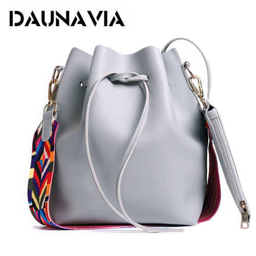 DAUNAVIA Women Bag With Colorful Strap Bucket