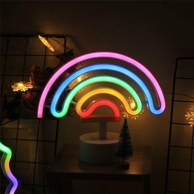 TONGER Cute Rainbow Neon