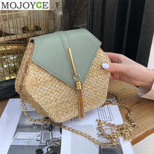 Load image into Gallery viewer, New Fashion Hexagon Mulit Style Straw+pu Bag