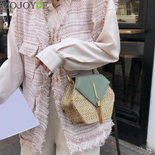 Load image into Gallery viewer, New Fashion Hexagon Mulit Style Straw+pu Bag